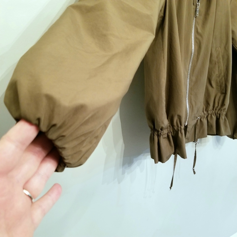 Zara Basic Army Green Zip-Up Jacket - image 5